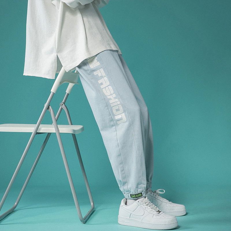 百搭潮流韓版束腳九分牛仔闊腿褲裝