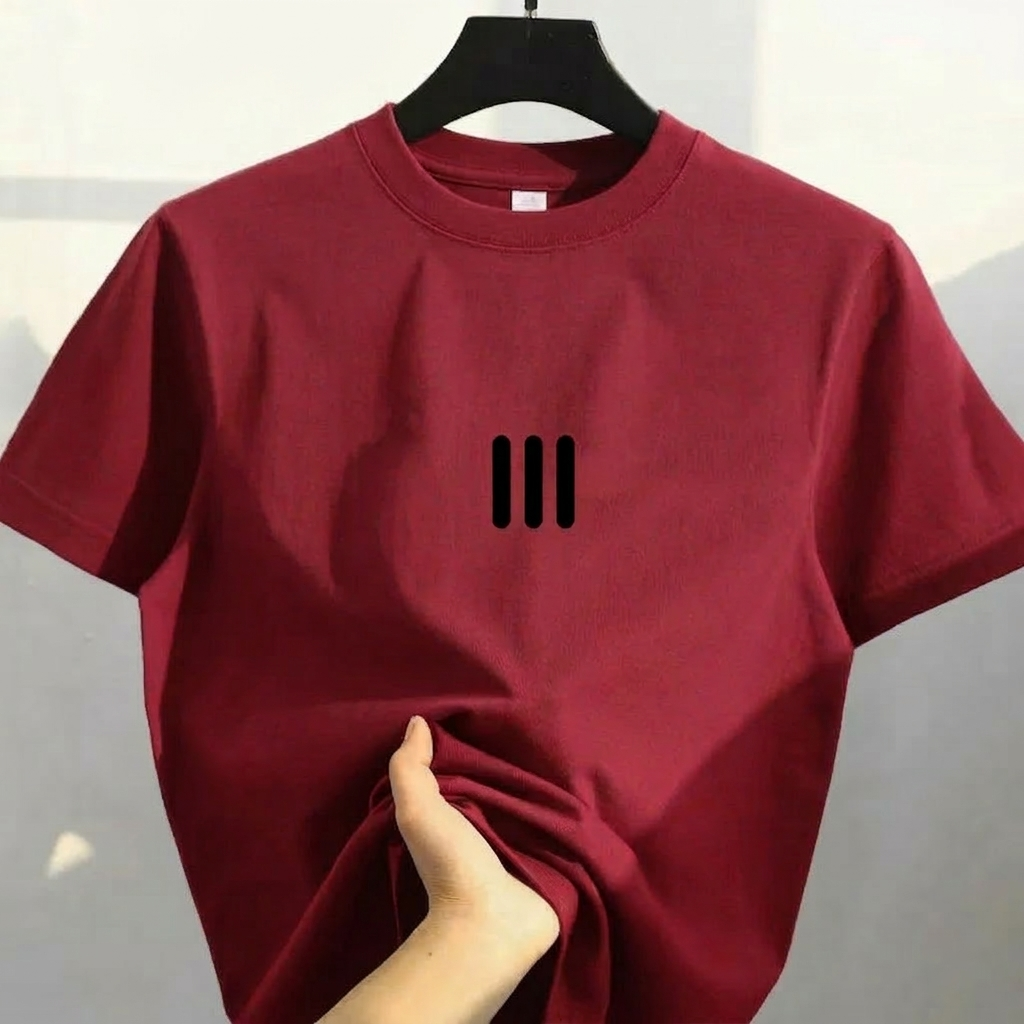 時尚簡約潮流寬鬆圓領純棉印花短袖T恤