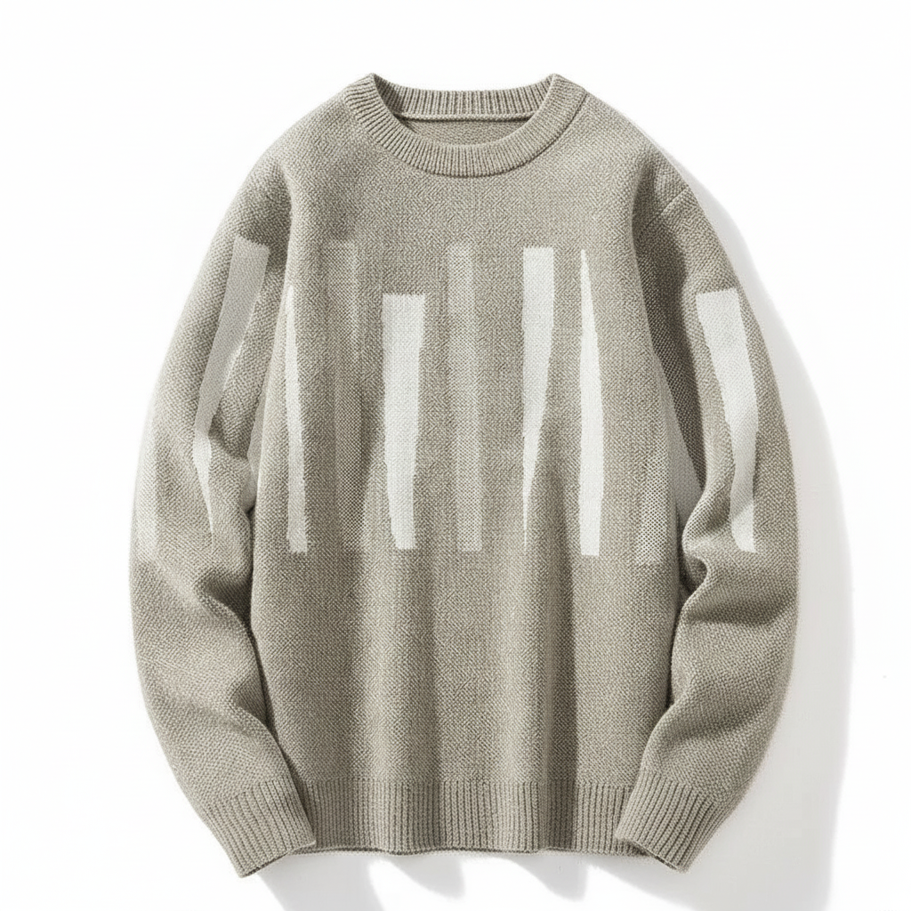 時尚休閒假兩件襯衫領套頭針織毛衣