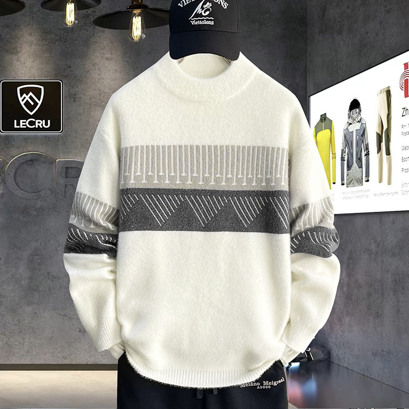 加厚水貂保暖打底潮流針織衫高領毛衣