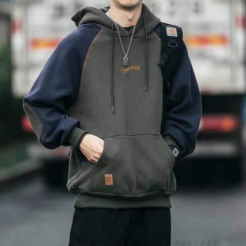 美式潮牌嘻哈刷毛加厚情侶寬鬆薄款百搭連帽T