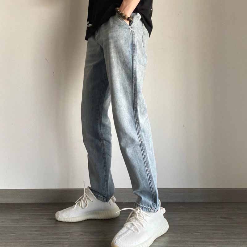 牛仔潮流痞帥直筒復古水洗九分褲褲裝