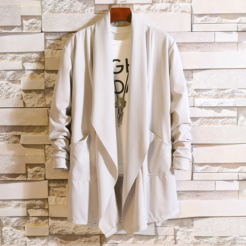 寬鬆加大碼外套中長款潮流痞帥馬甲開衫風衣