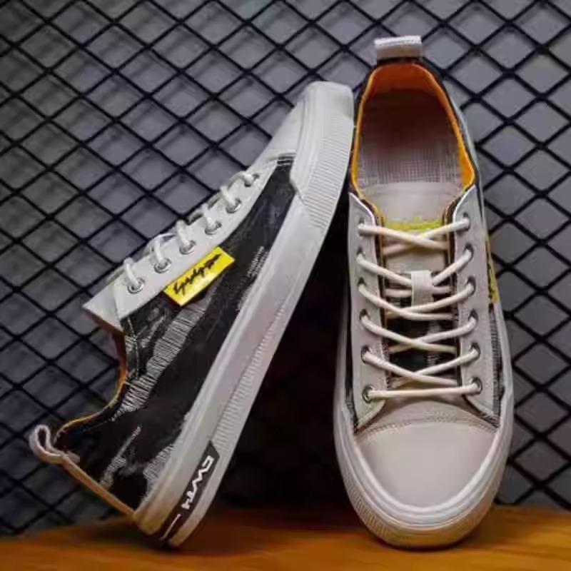 舒適百搭透氣牛仔帆布撞色鞋靴