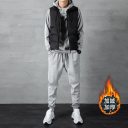 黑色馬甲+灰色衛衣+灰色長褲/加絨三件套