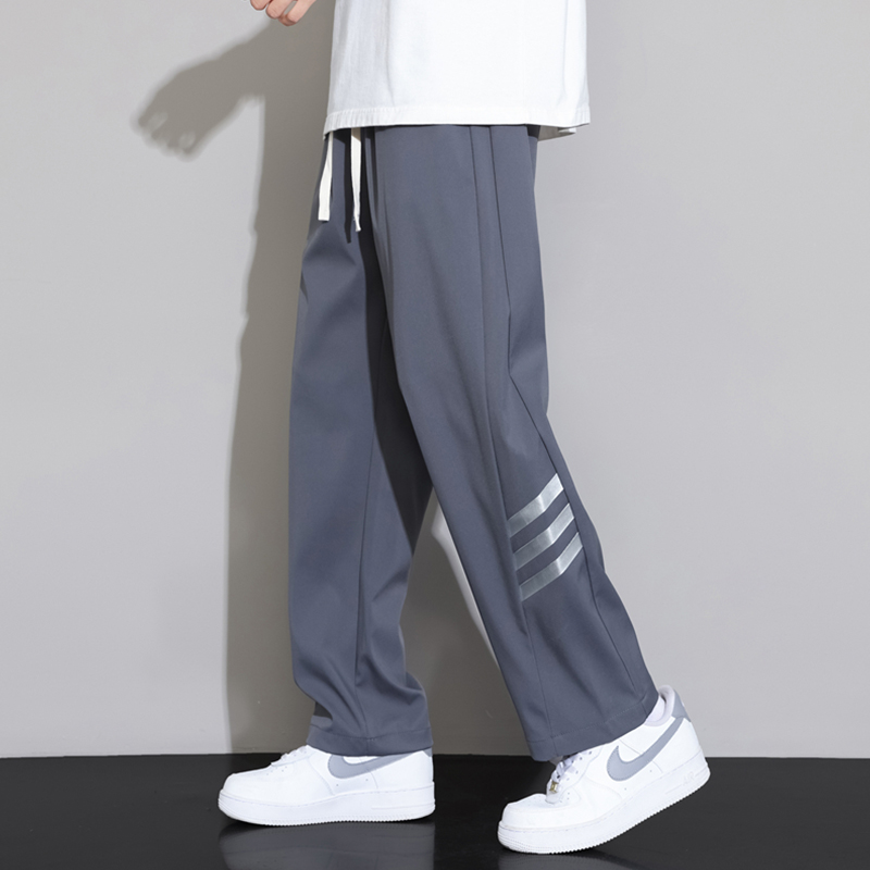 寬鬆直筒長褲涼感透氣冰絲休閒褲