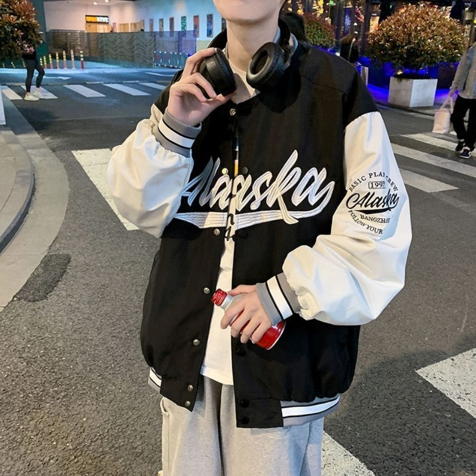 潮牌痞帥百搭潮流撞色ins棒球夾克