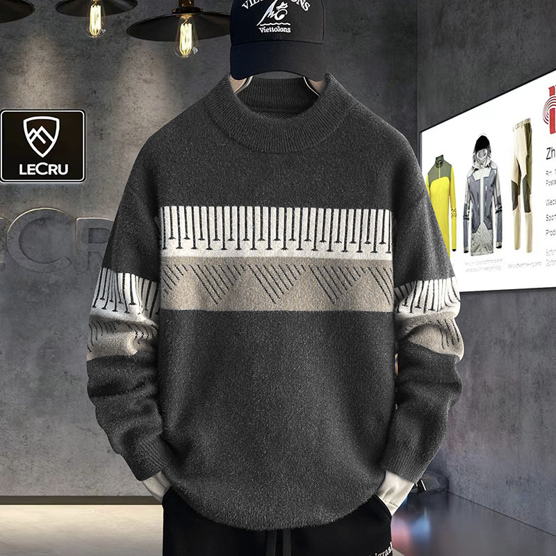 加厚水貂保暖打底潮流針織衫高領毛衣