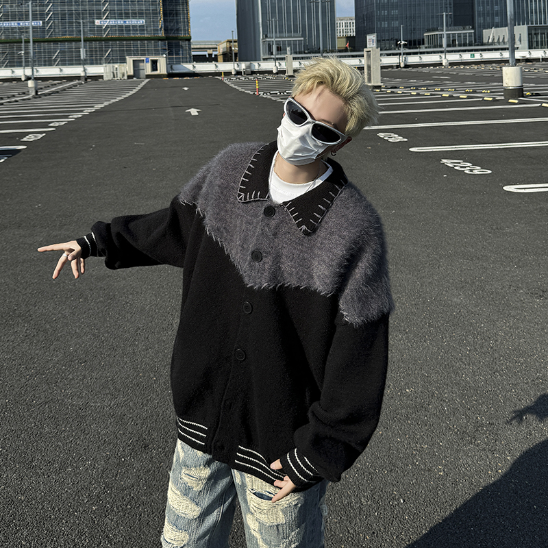 潮牌復古毛衣保暖小眾設計感針織開衫