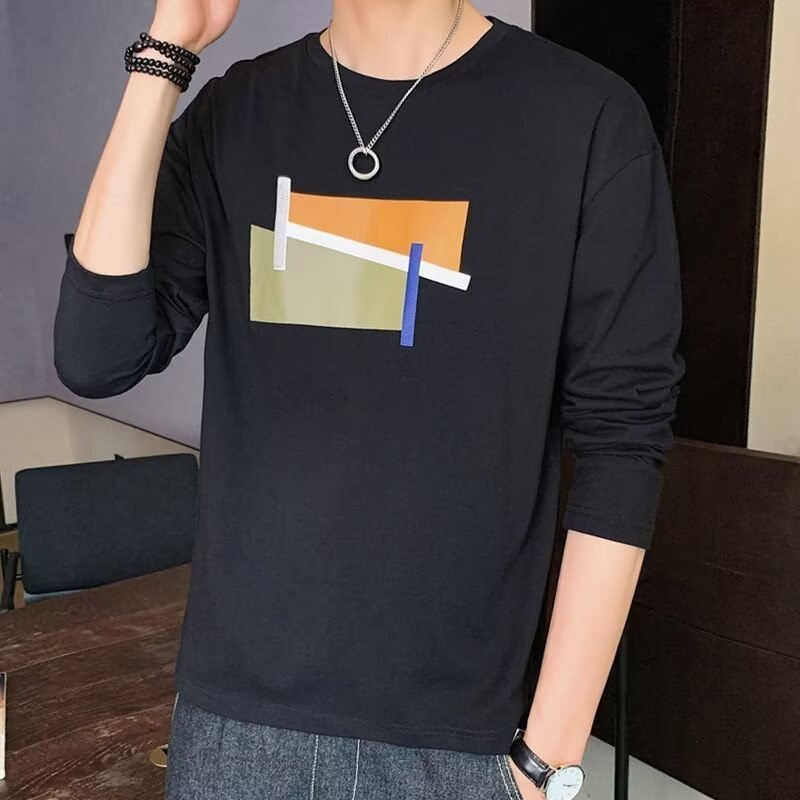 印花潮流圓領套頭長袖衛衣