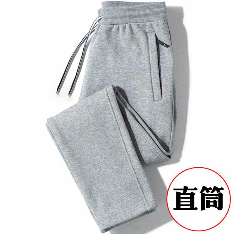 休閒韓版寬鬆束腳褲青年直筒刷毛運動褲