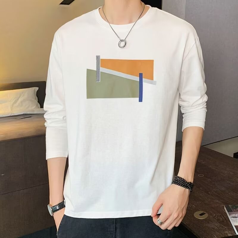 印花潮流圓領套頭長袖衛衣