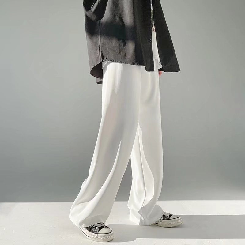 休閒褲男春季薄款韓版潮流百搭垂感闊腿褲直筒寬鬆港風痞帥長褲子