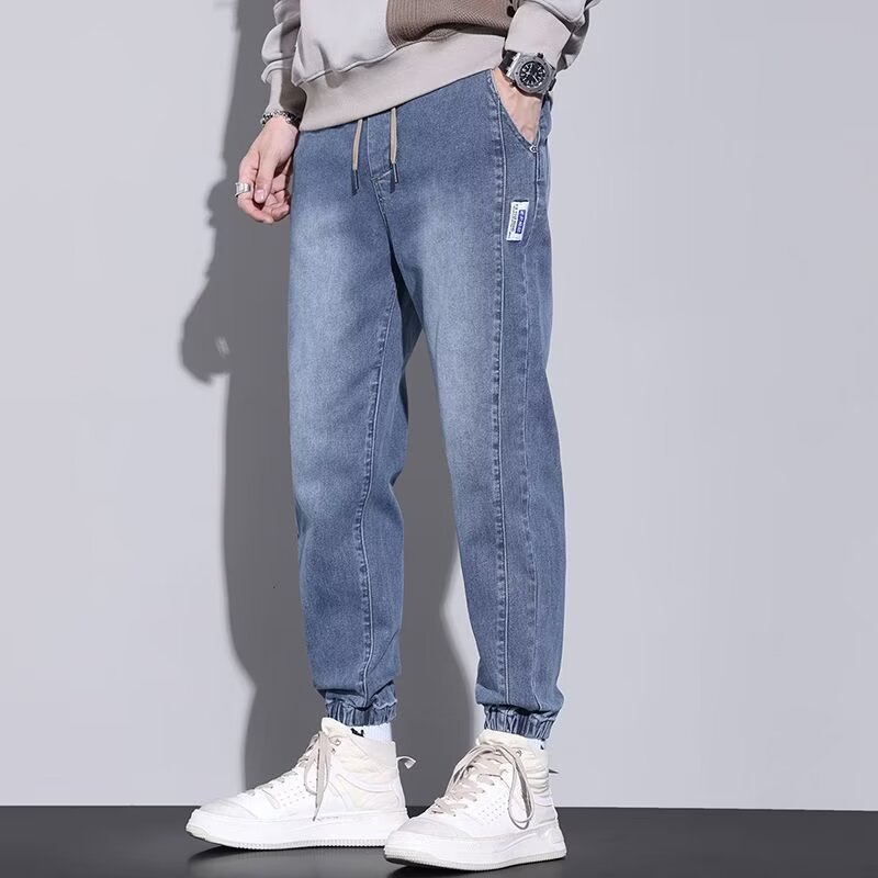 潮流韓版小腳寬鬆哈倫百搭休閒束腳牛仔褲