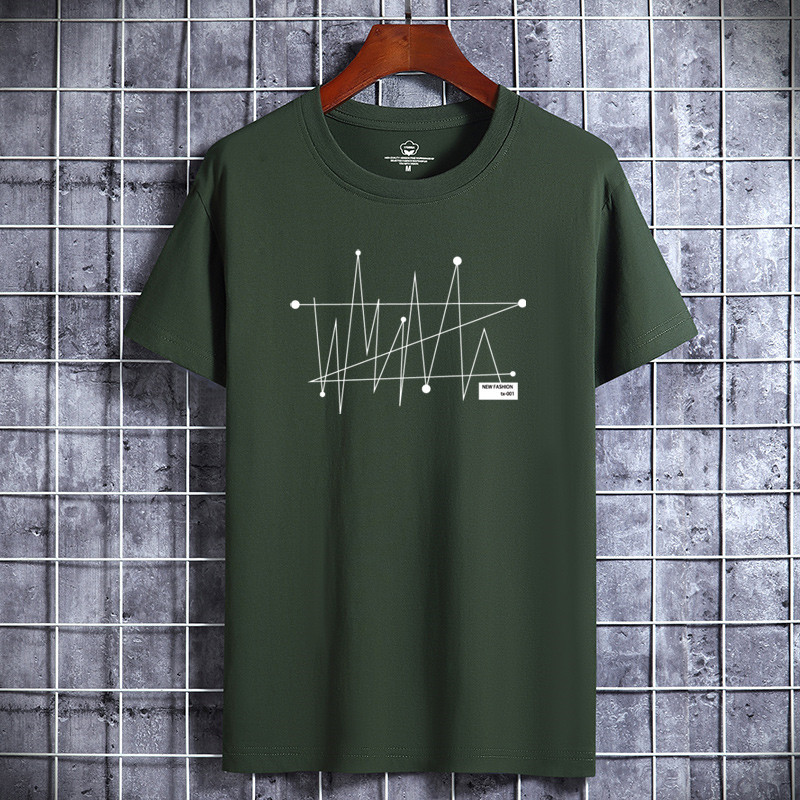 短袖T恤男夏季新款圓領純棉潮大碼男式港風學生上衣打底半袖