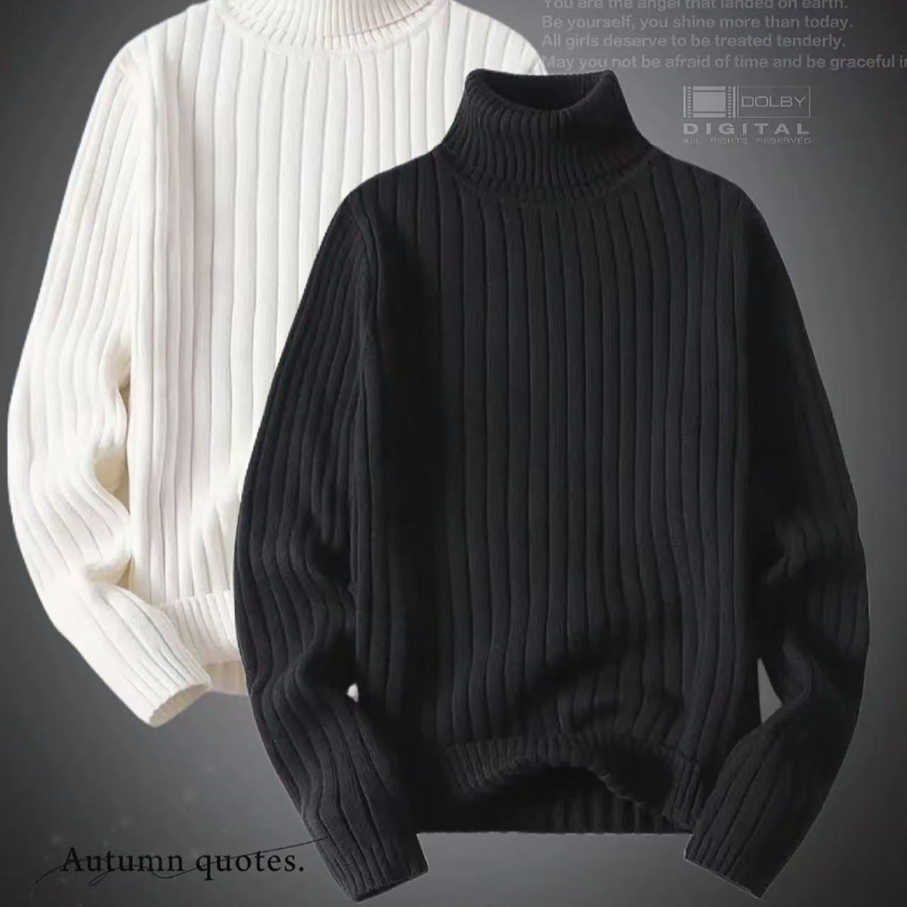 設計感純色修身打底衫慵懶風休閒百搭高領毛衣