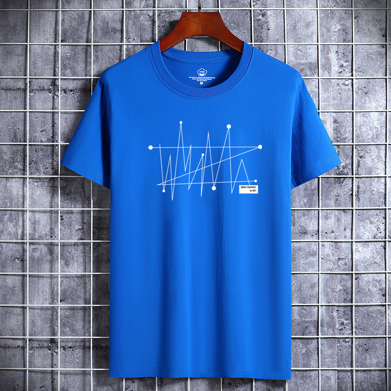 短袖T恤男夏季新款圓領純棉潮大碼男式港風學生上衣打底半袖