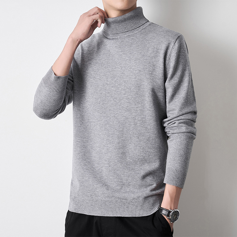 百搭高領休閒打底長袖針織衫