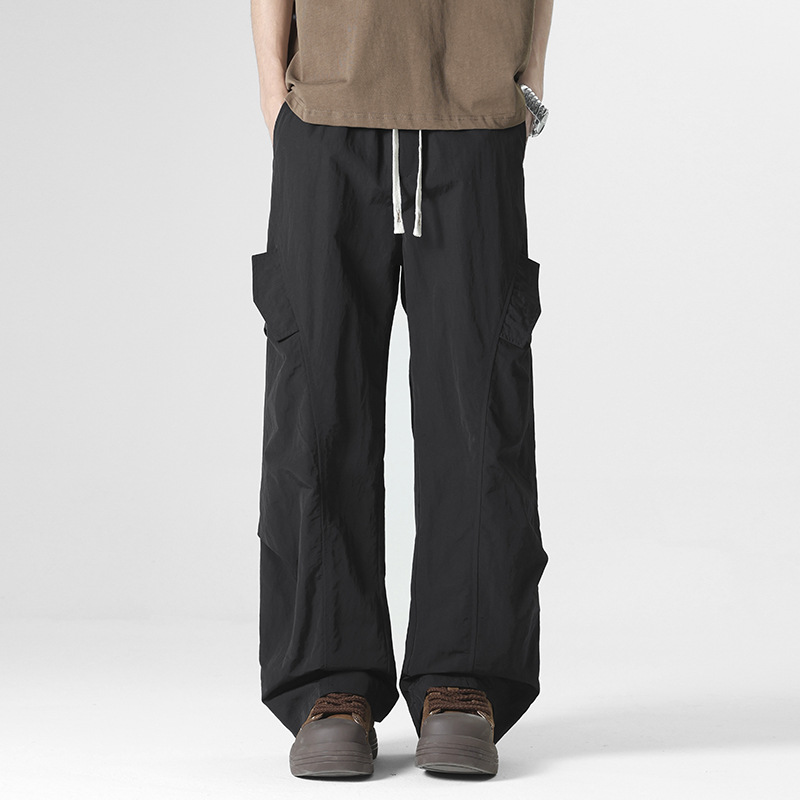 薄款速乾透氣運動休閒直筒寬鬆百搭工裝褲