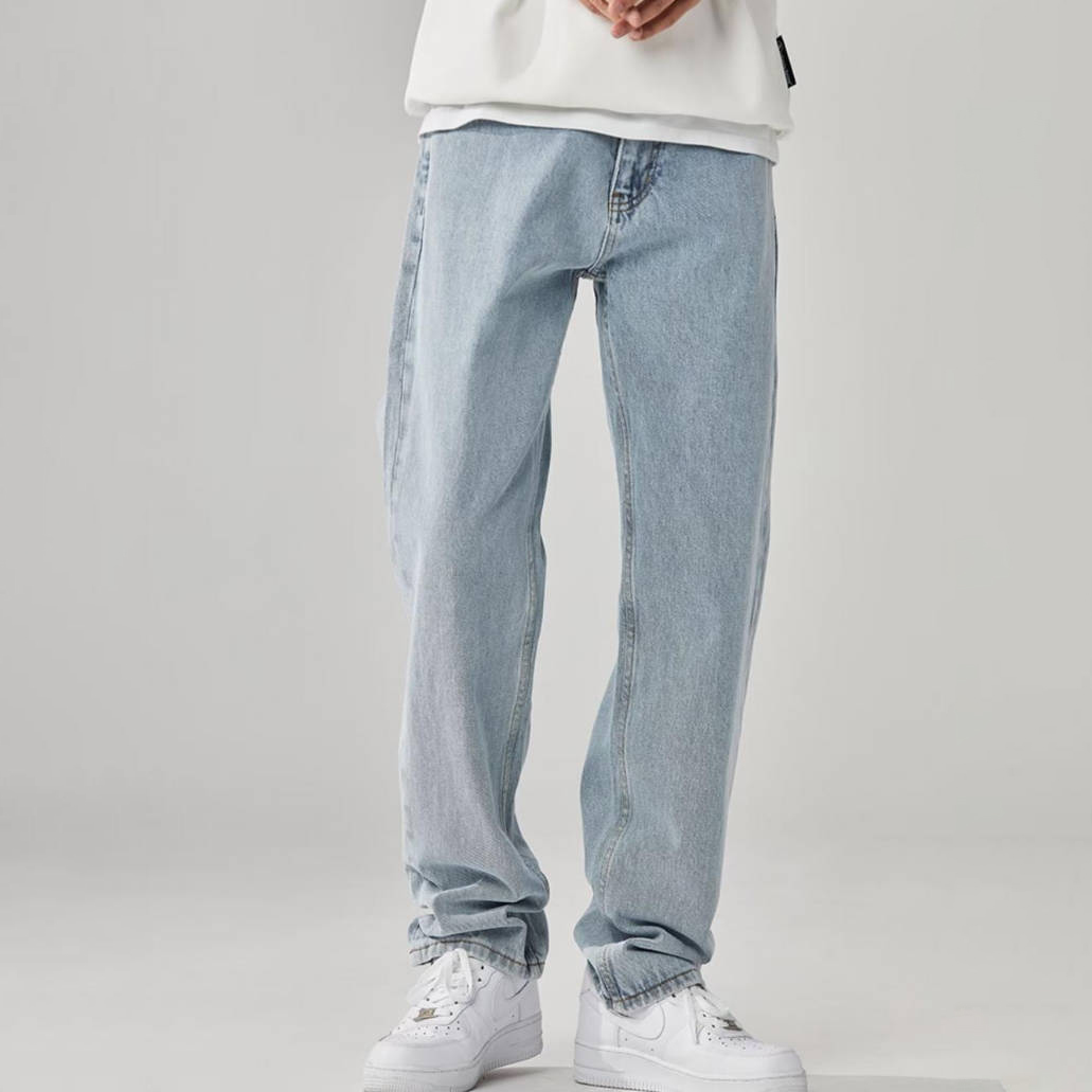牛仔復古美式寬鬆直筒褲裝