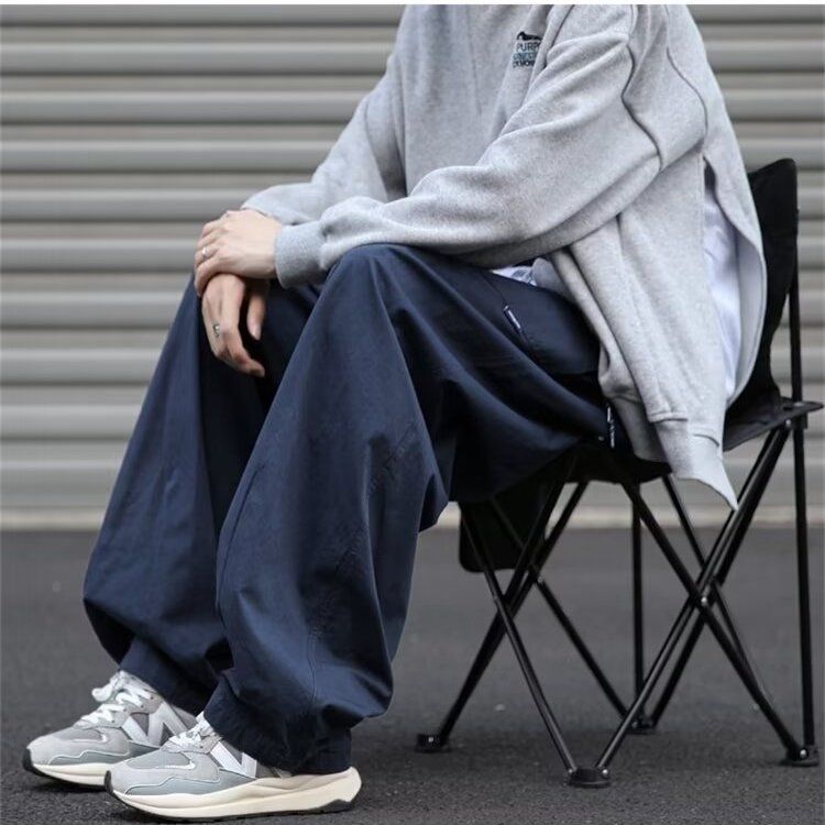 日系復古ins潮牌直筒運動工裝褲裝