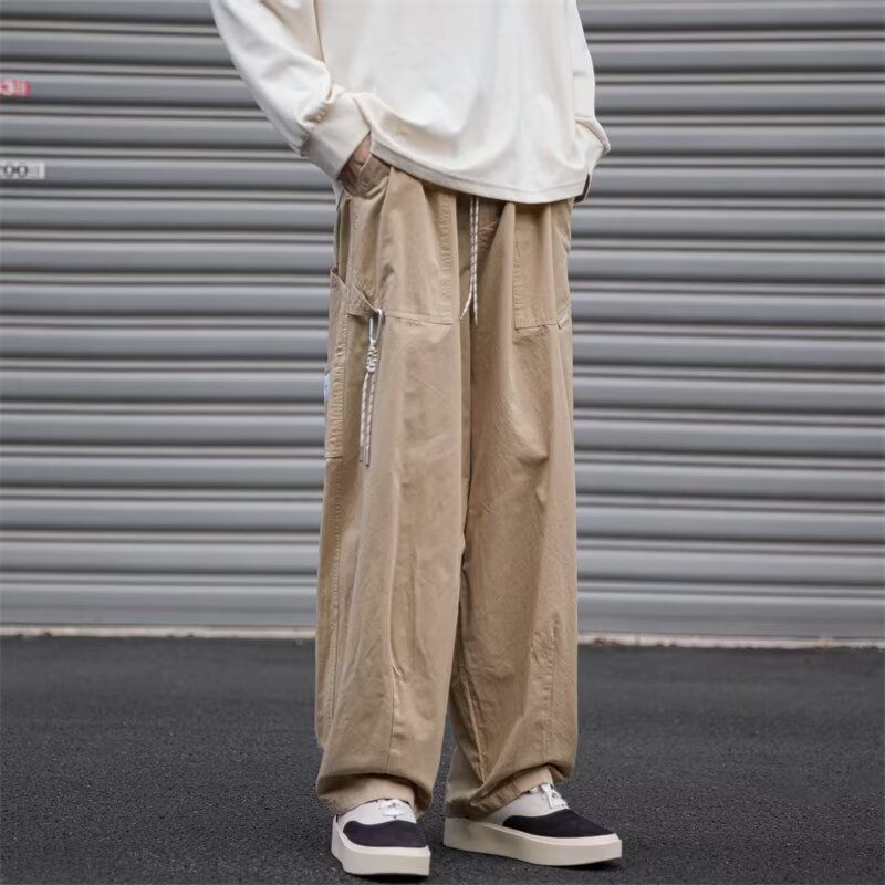 日系復古ins潮牌直筒運動工裝褲裝