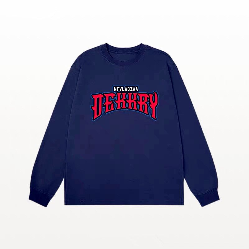 美式潮牌字母印花街頭情侶寬鬆百搭純棉長袖t恤