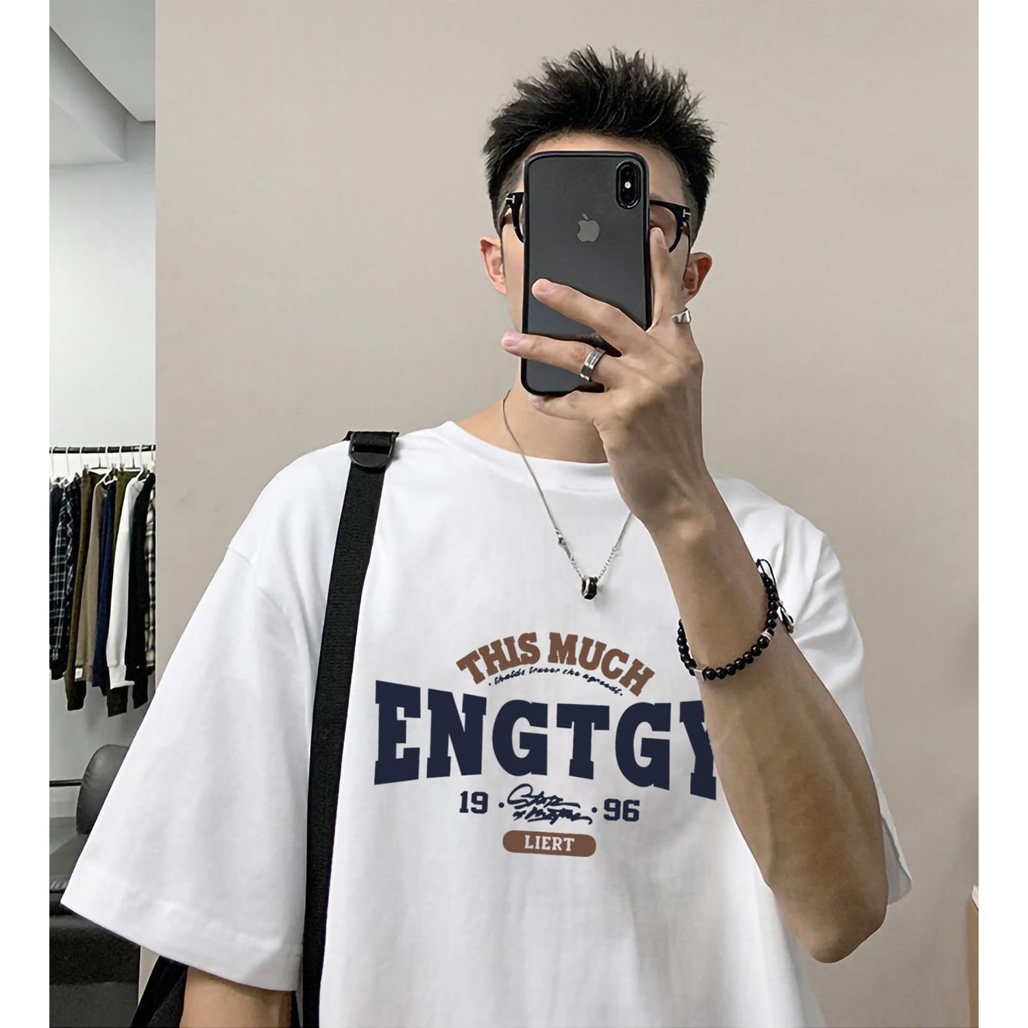 【單件/套裝】日系帥氣潮流純棉五分短袖T恤+寬鬆工裝短褲兩件套裝