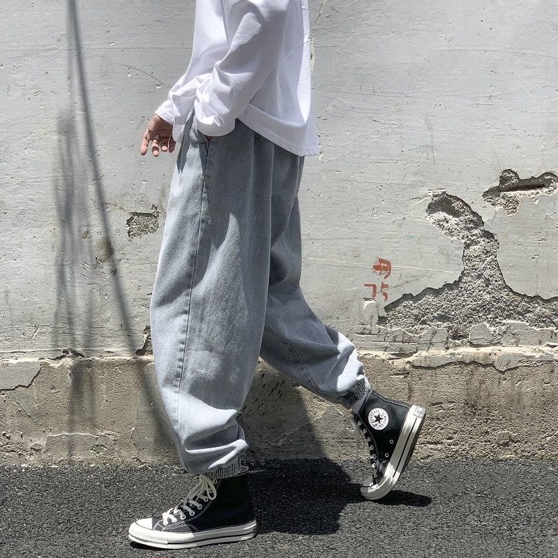 百搭潮流牛仔韓版束腳闊腿褲裝