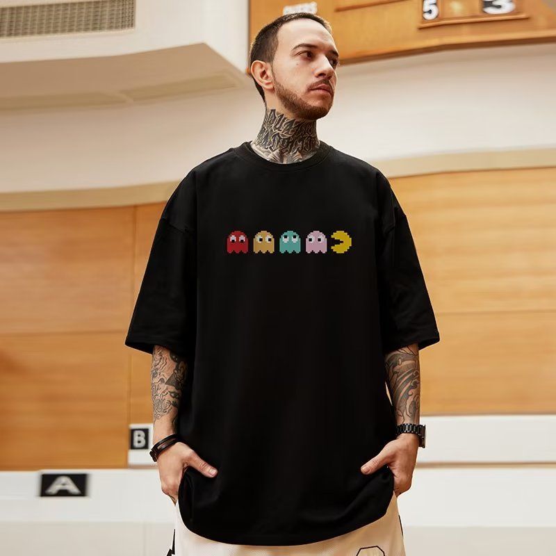 美式百搭寬鬆休閒卡通印花大碼短袖T恤