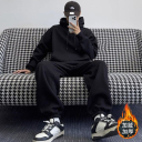 黑色衛衣+黑色長褲/兩件套/加絨