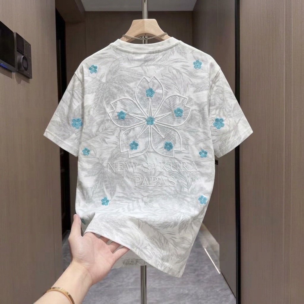 刺繡紮染輕奢休閒百搭短袖t恤