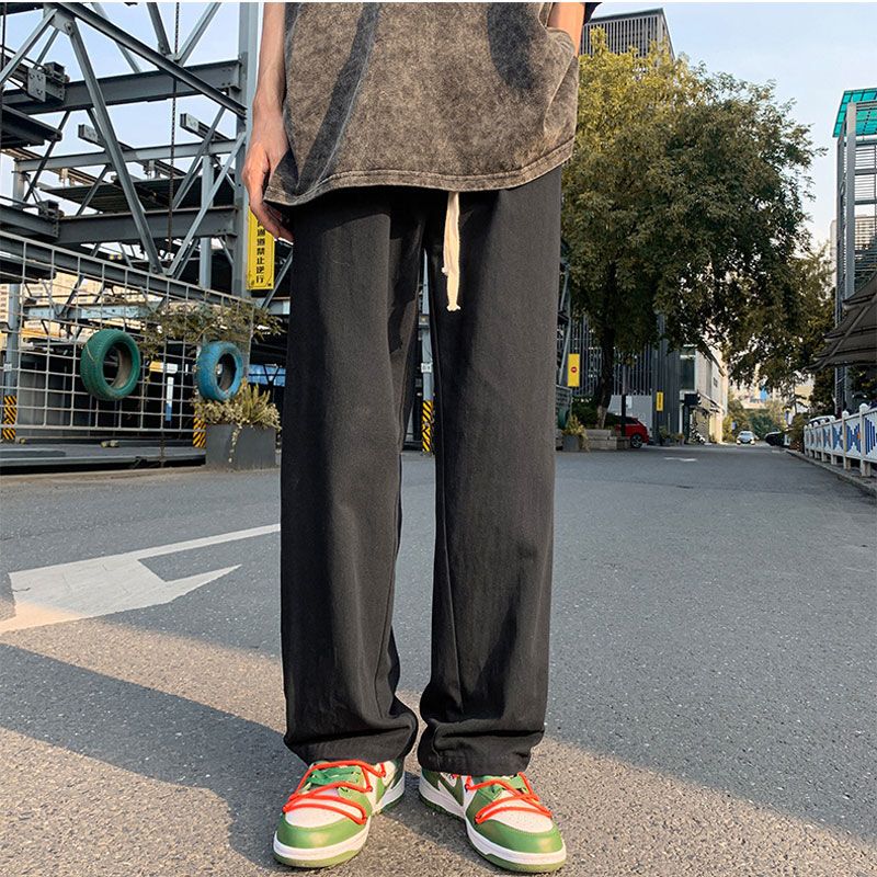 潮流日系寬鬆百搭通勤直筒運動休閒褲