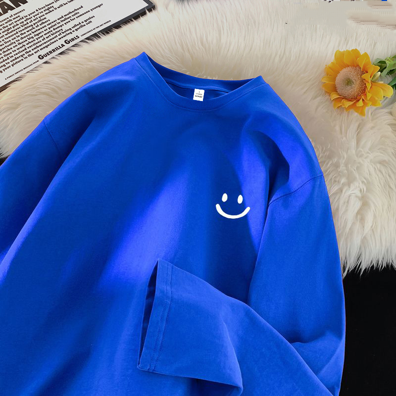 純棉男女同款百搭寬鬆原宿風ins長袖t恤