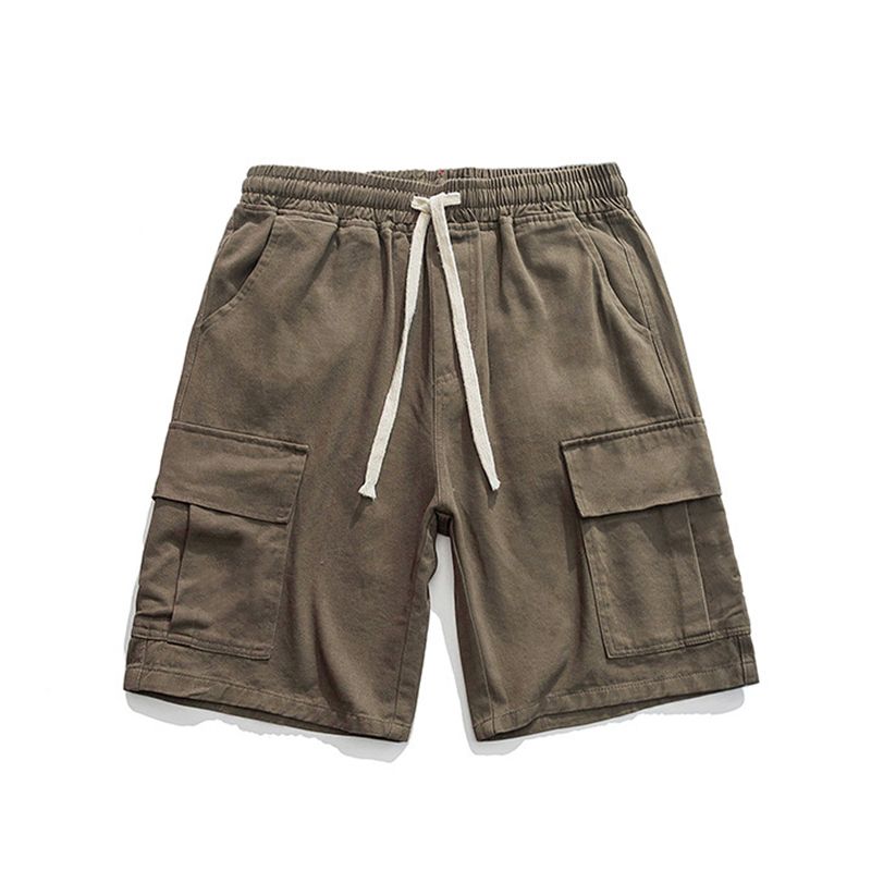 【單件/套裝】日系帥氣潮流純棉五分短袖T恤+寬鬆工裝短褲兩件套裝