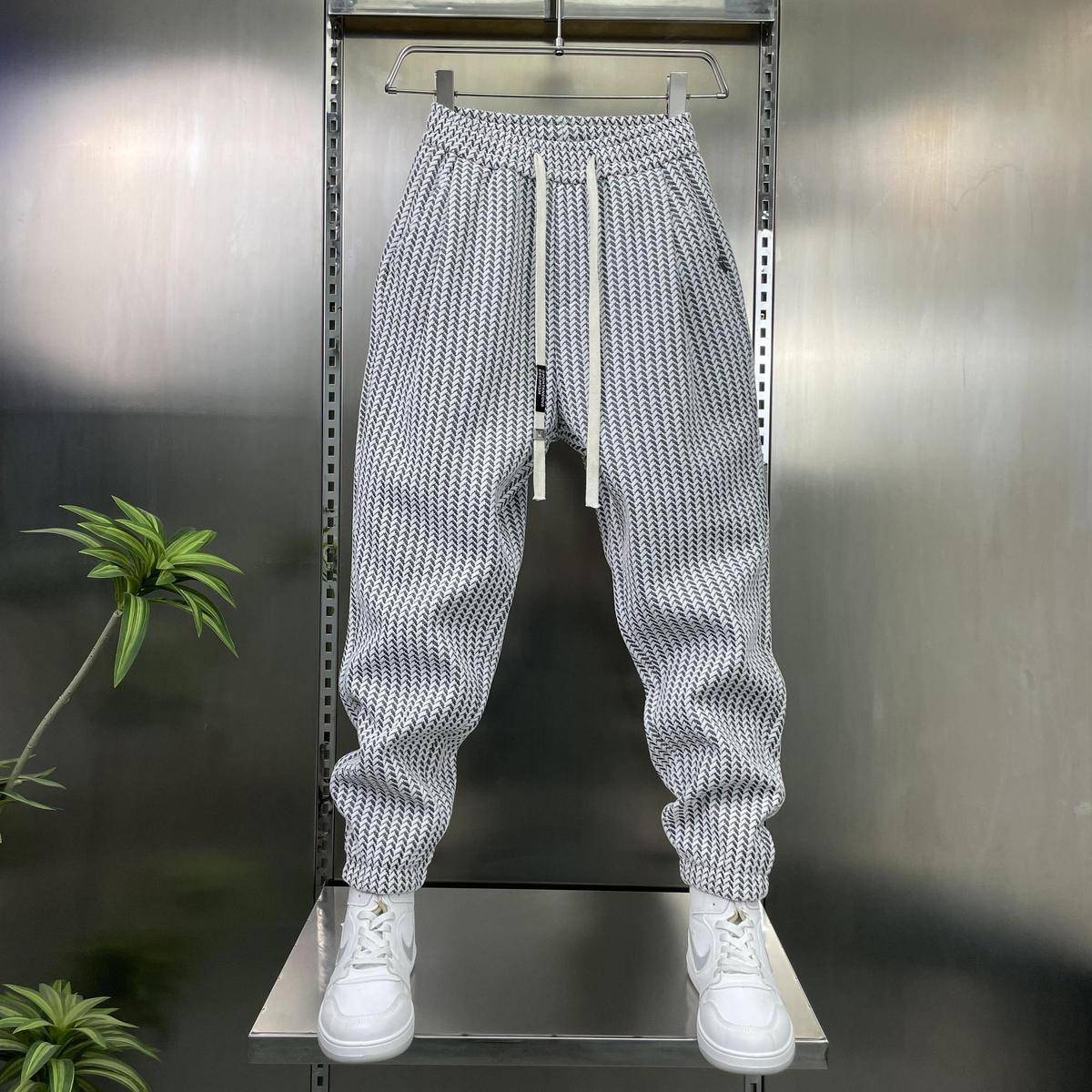 刷毛加厚小腳寬鬆百搭休閒運動束腳褲