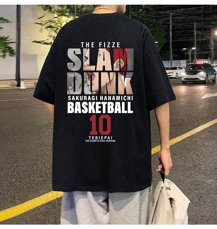 灌籃高手櫻木流川楓男女純棉五分袖T恤