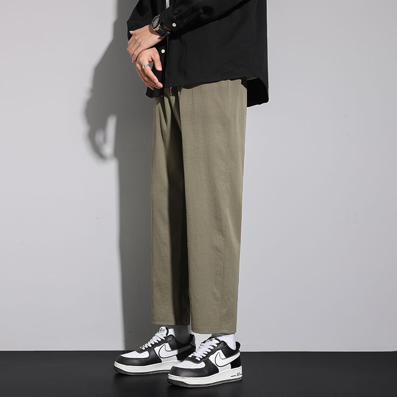 褲子男新款春秋潮流寬鬆百搭休閒直筒褲男生九分褲夏季闊腿褲薄款