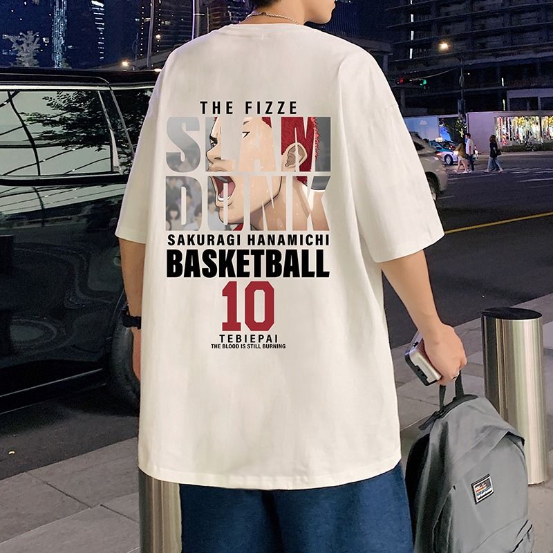 灌籃高手櫻木流川楓男女純棉五分袖T恤