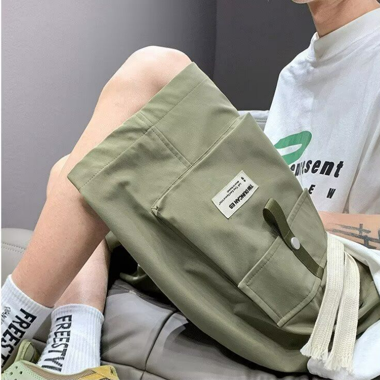 夏季工裝褲男運動短褲寬鬆薄款潮牌學生美式男生五分褲休閒褲