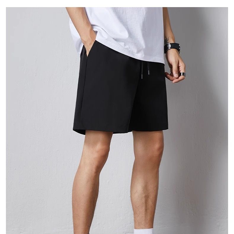 休閒運動風薄款速乾冰絲寬鬆五分短褲
