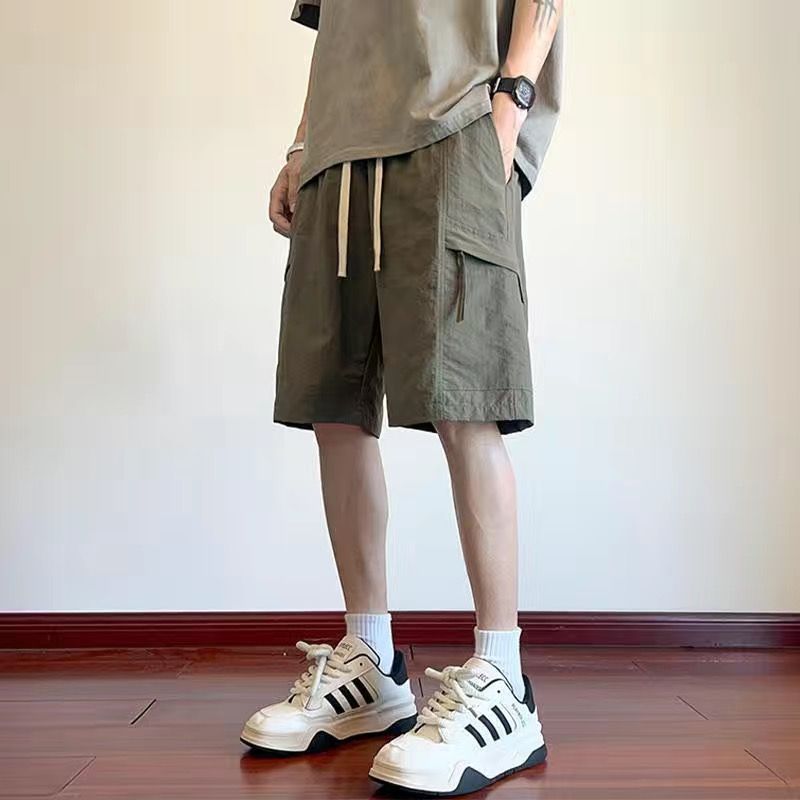 美式寬鬆大碼工裝運動休閒五分褲裝