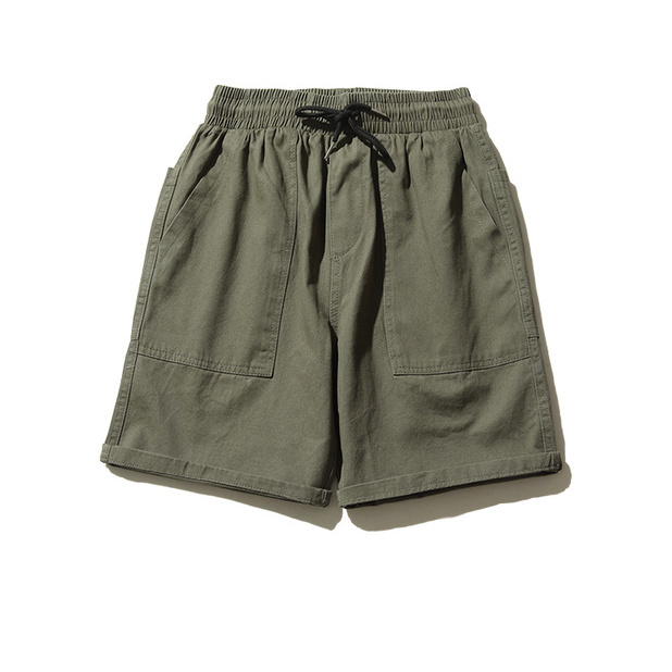 日系簡約直筒休閒寬鬆五分工裝短褲