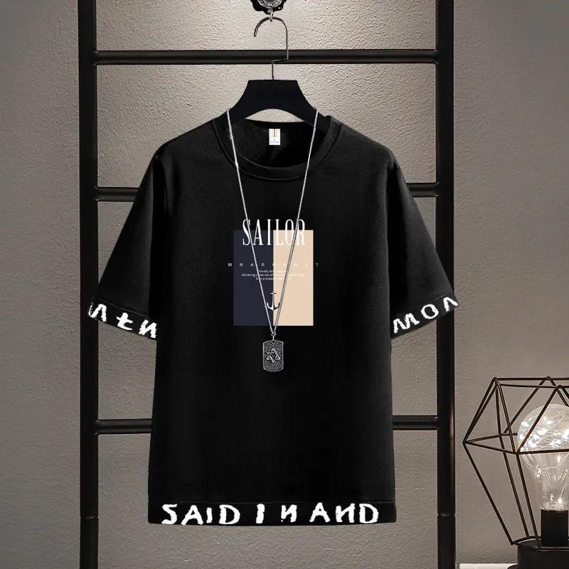 【套裝】韓版運動休閒帥氣短袖T恤+印花系帶短褲褲裝兩件套套裝