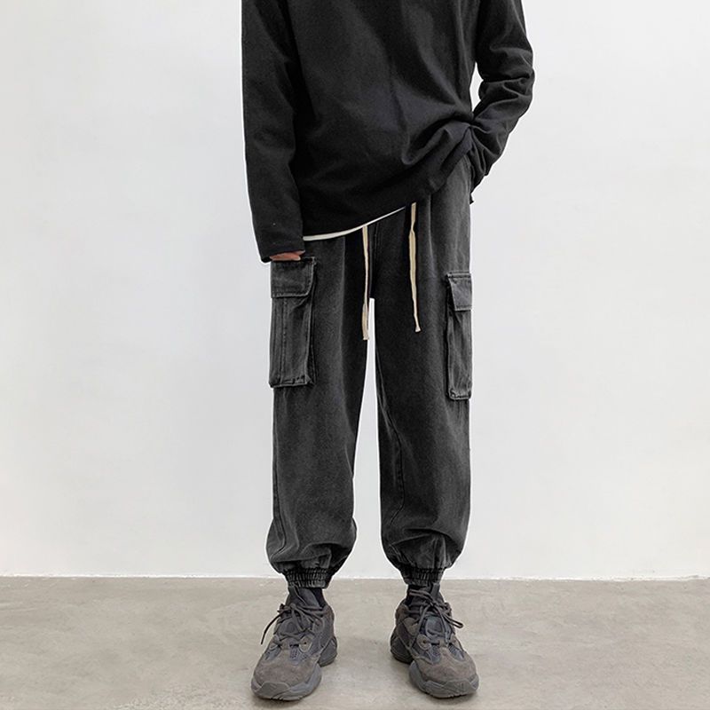 韓版百搭潮流牛仔束腳褲闊腿褲裝