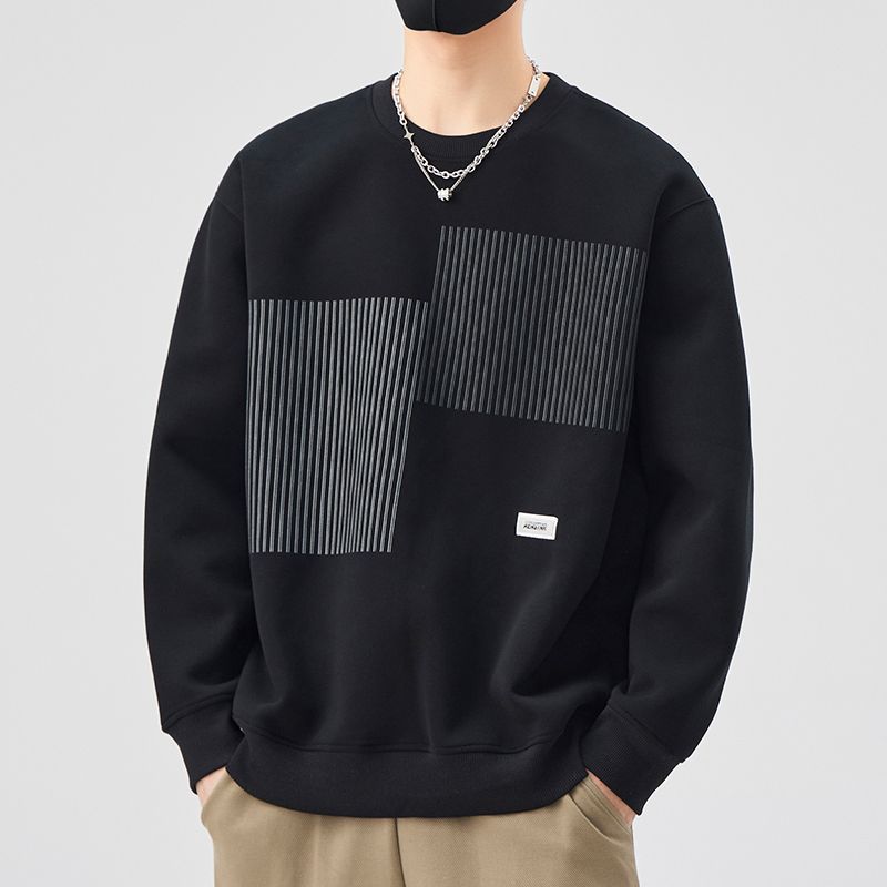 潮流時尚圓領潮牌寬鬆休閒套頭長袖T恤