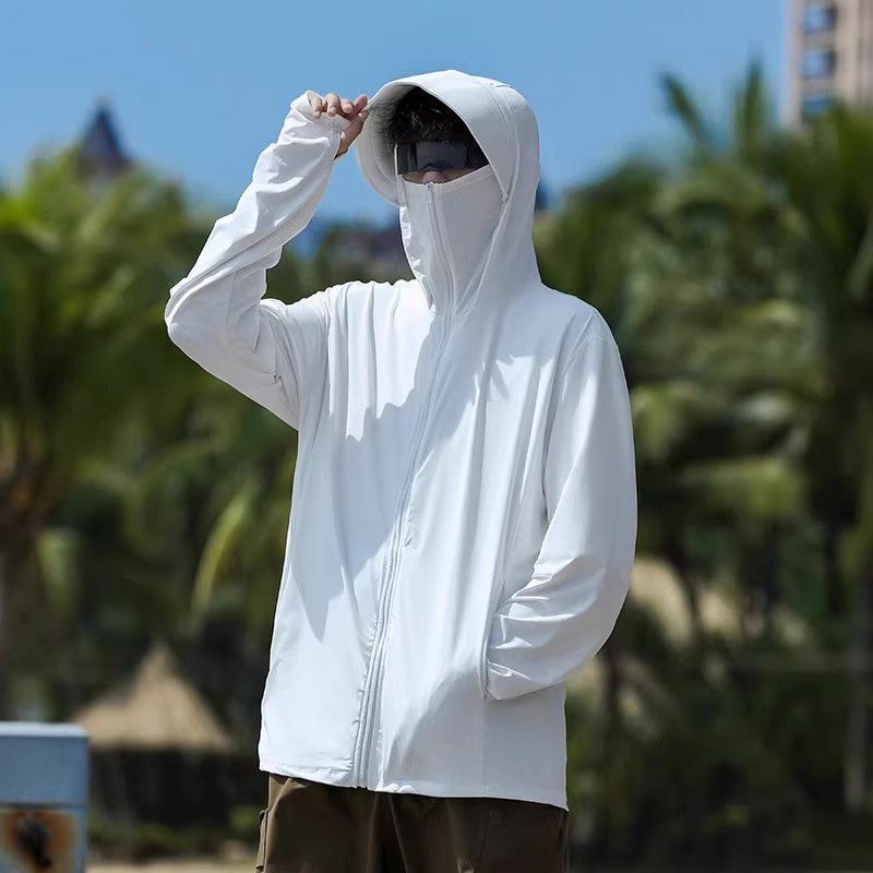 UPF50+冰絲薄款防紫外線速乾戶外運動防曬開衫