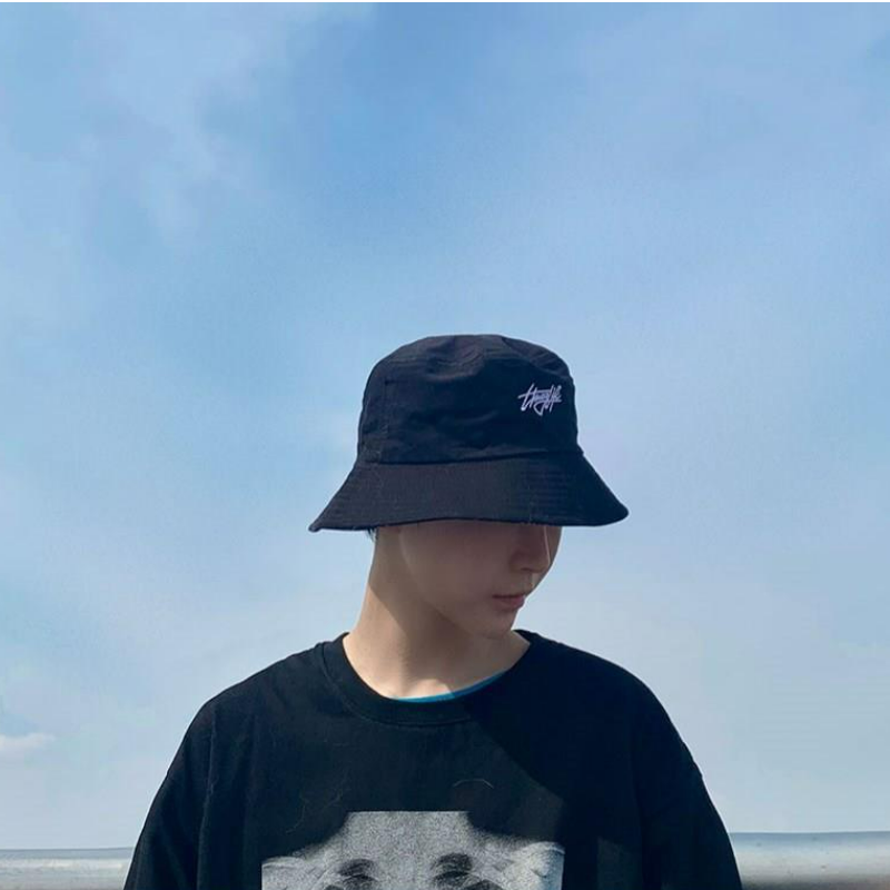 雙面戴黑色大頭圍嘻哈薄防曬網紅潮流漁夫帽