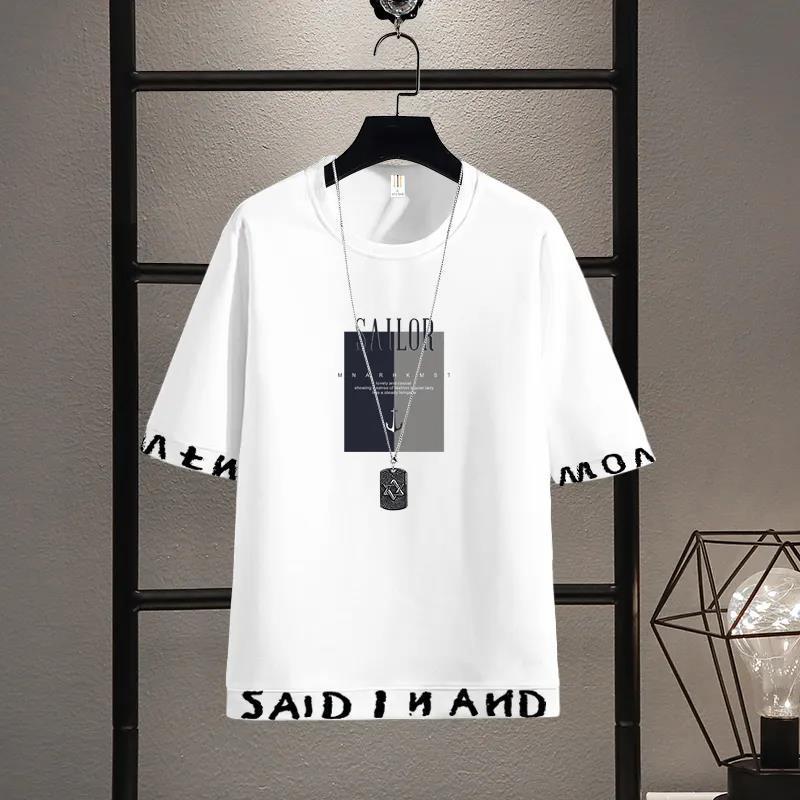 【套裝】韓版運動休閒帥氣短袖T恤+印花系帶短褲褲裝兩件套套裝