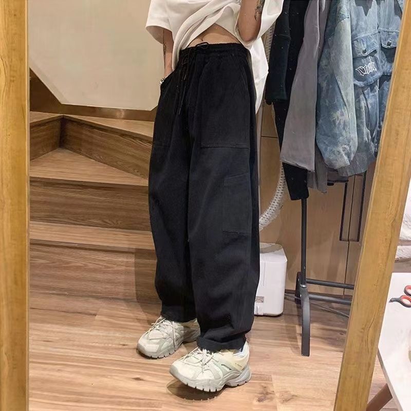 日系復古cityboy高街寬松直筒休閑百搭工裝褲